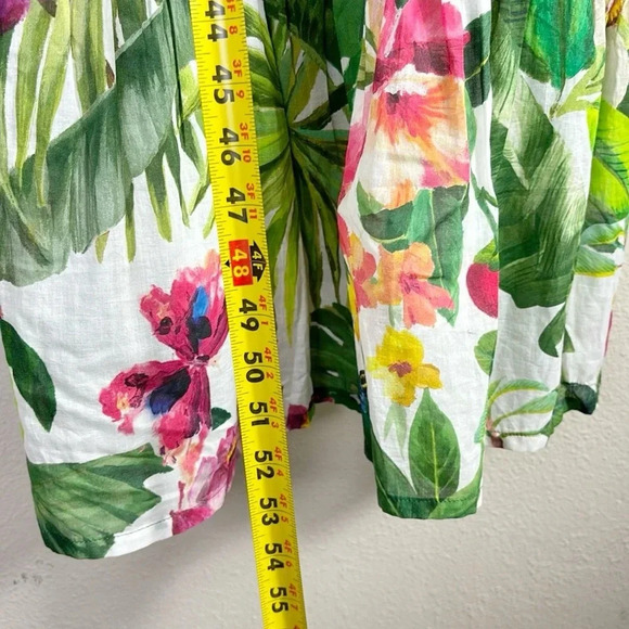 Persifor Clementine Ruffled Midi Tropical Floral Sleeveless Dress size Large - Picture 12 of 13